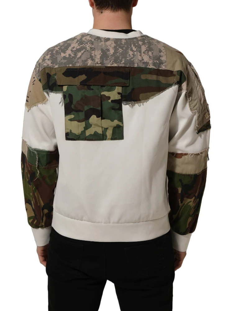 Multicolor Camo Patchwork Sweatshirt Sweater alternative