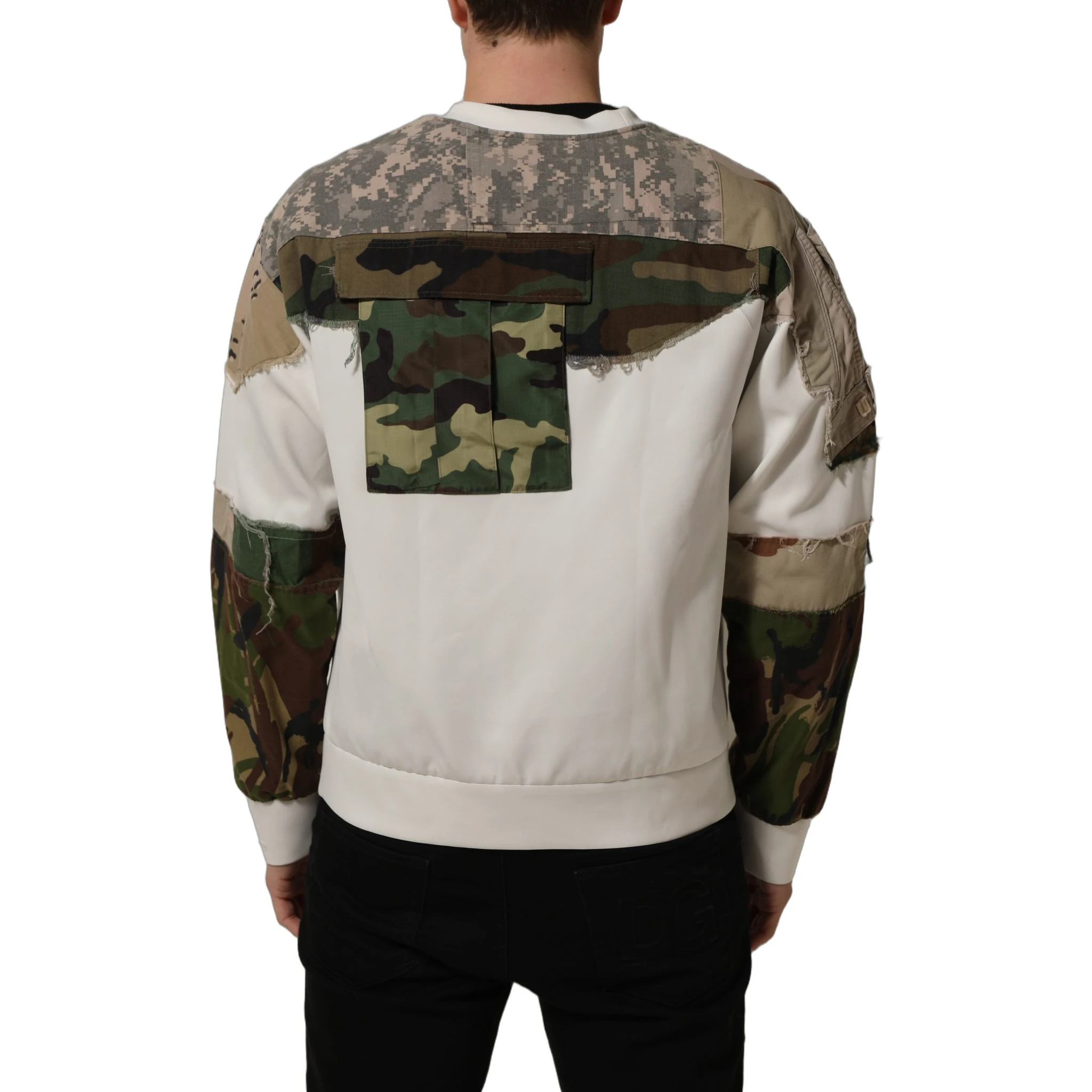 Multicolor Camo Patchwork Sweatshirt Sweater