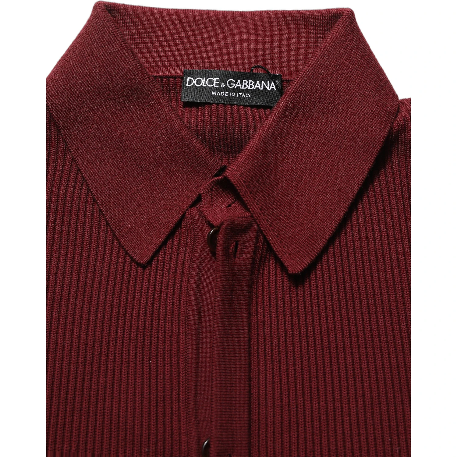 Burgundy Wool Button Down Cardigan Sweater
