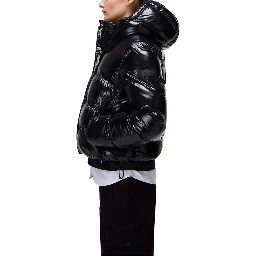 Black Recycled Polyester Full-Length Jacket