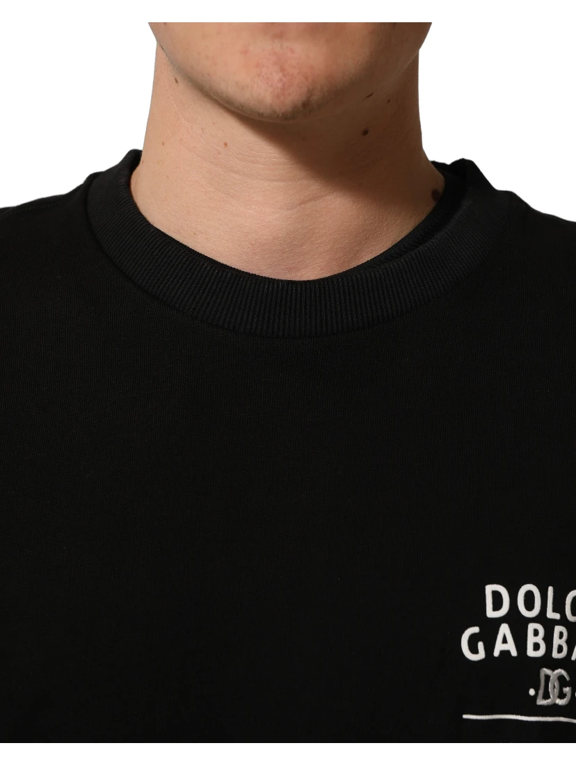 Black Cotton Logo Print Sweatshirt Sweater