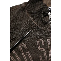 Brown Logo Print Full Zip Sweatshirt Sweater