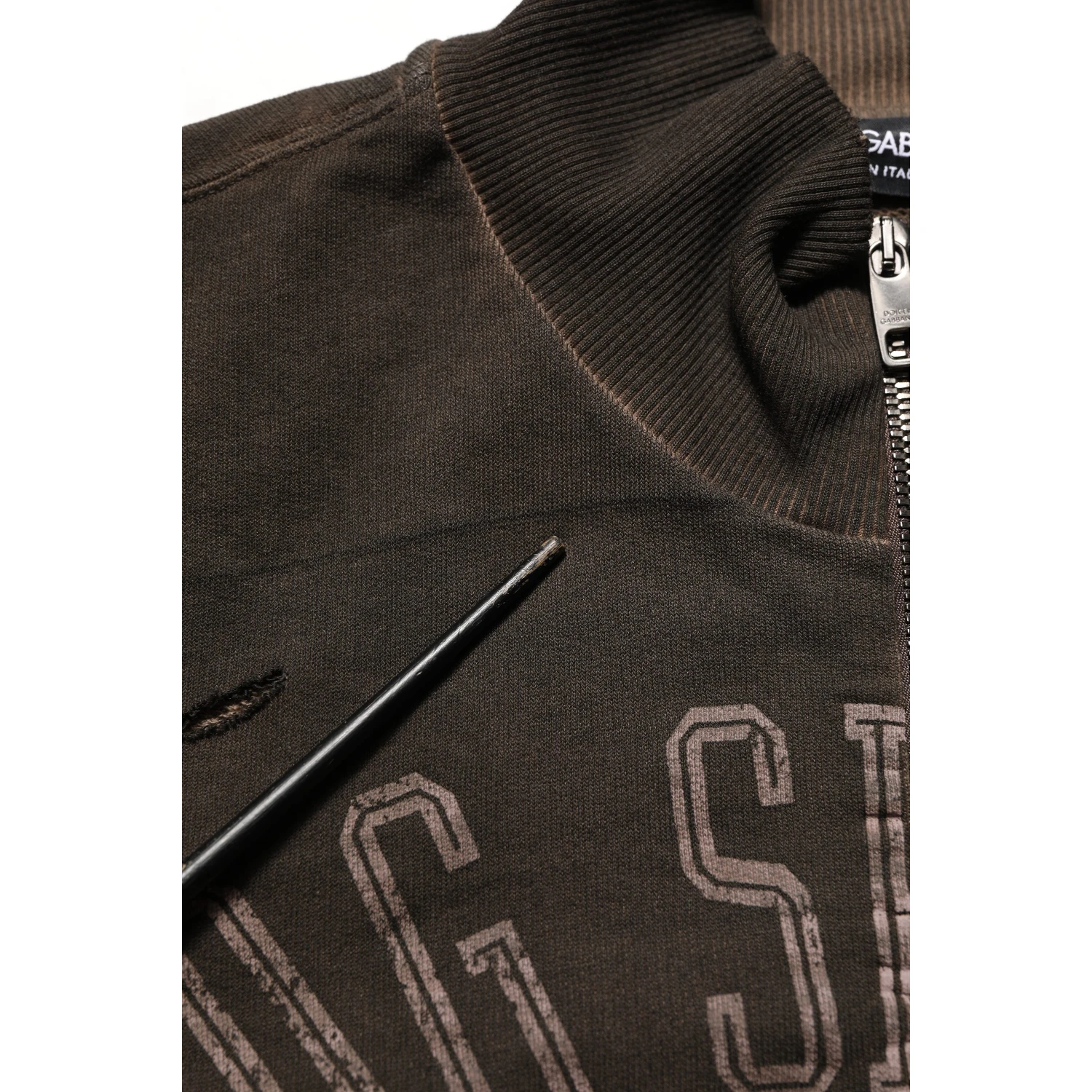 Brown Logo Print Full Zip Sweatshirt Sweater