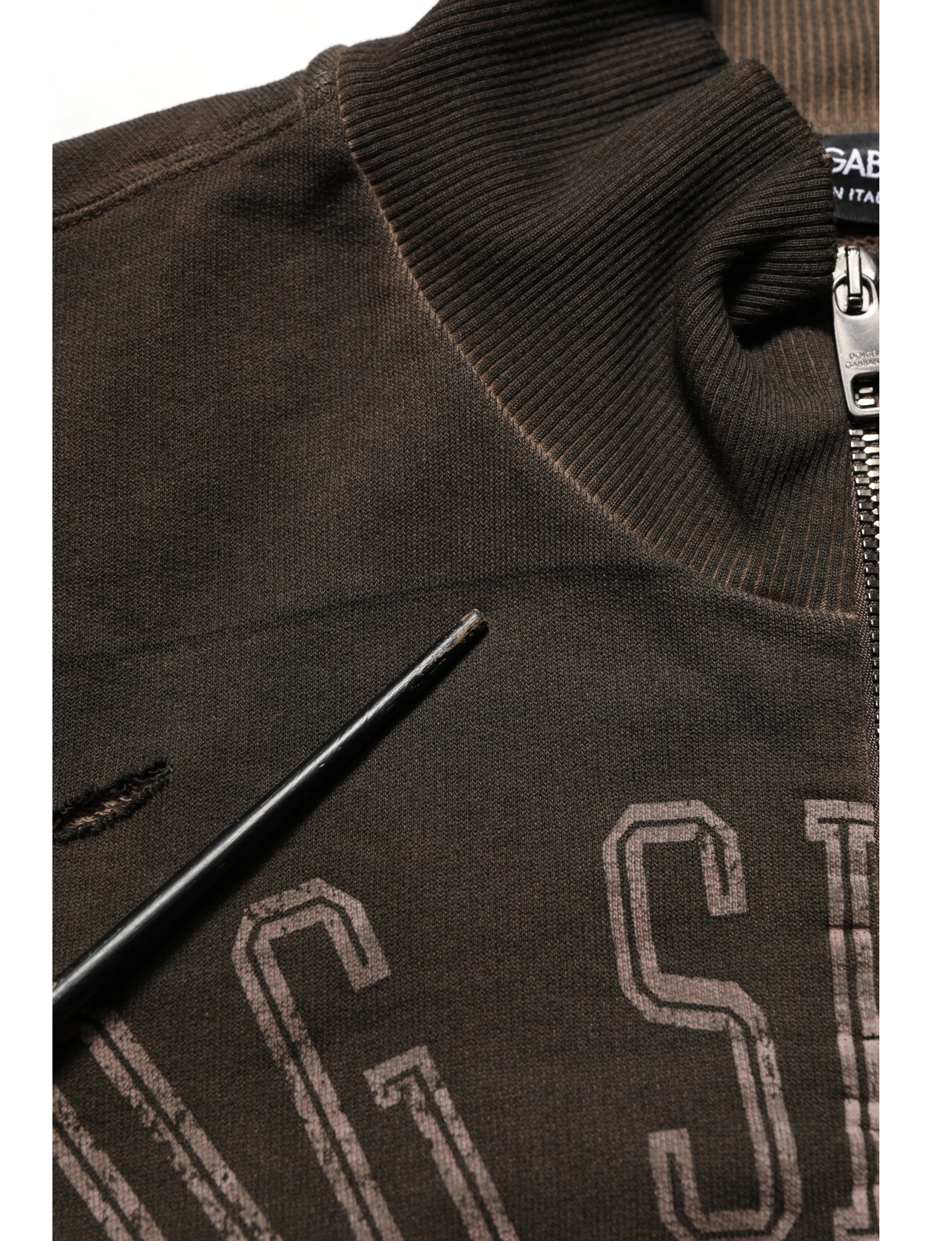 Brown Logo Print Full Zip Sweatshirt Sweater