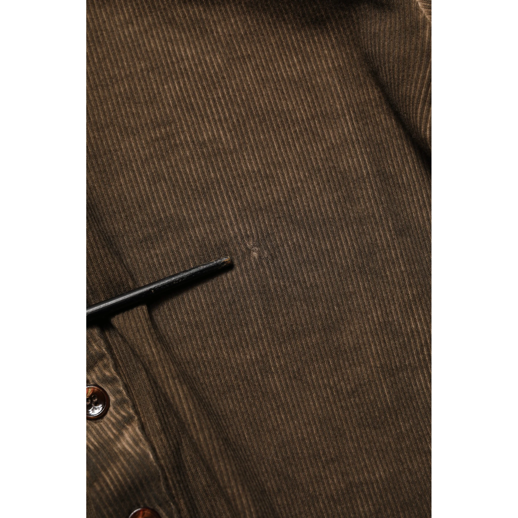 Brown Cotton Buttoned Henley Pullover Sweater