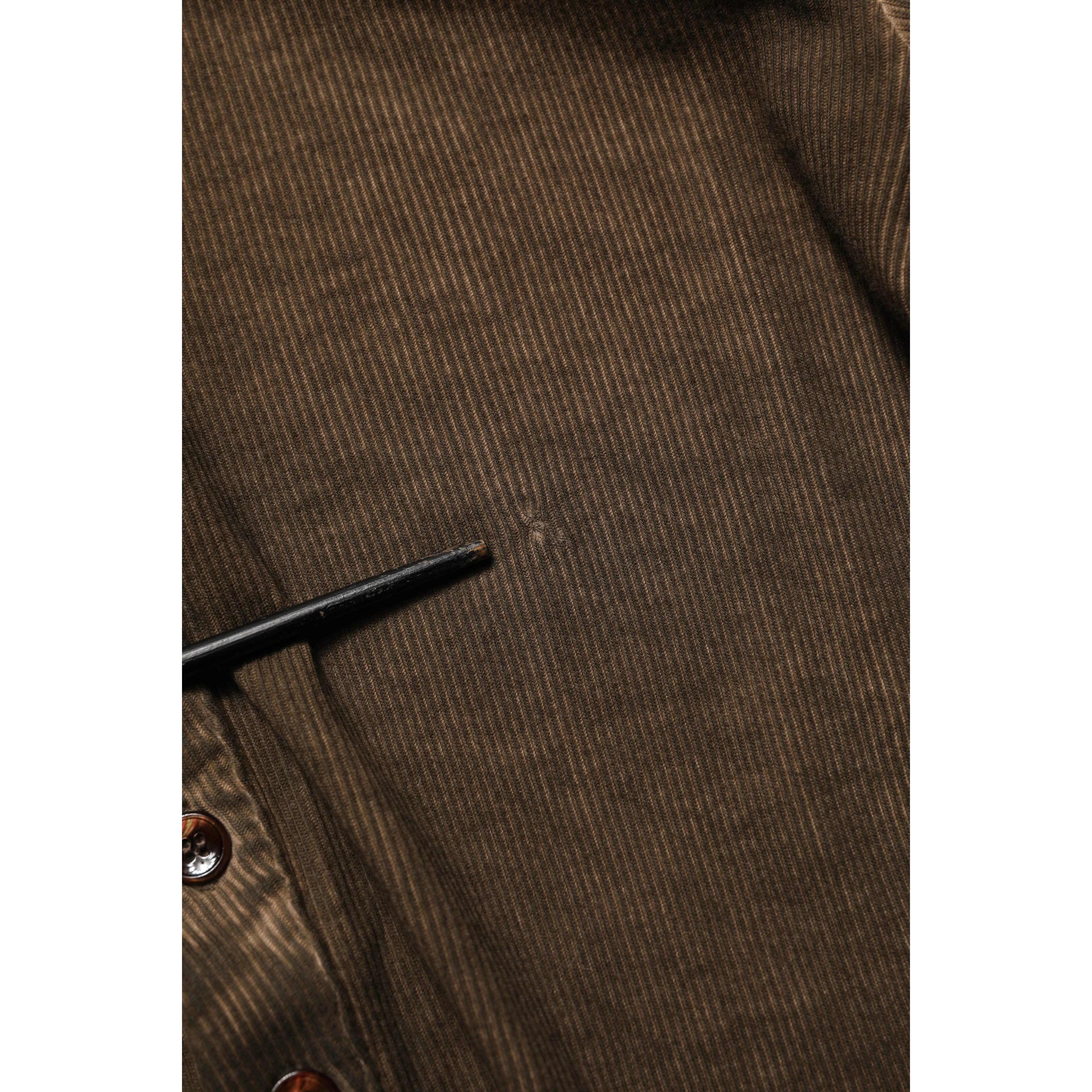 Brown Cotton Buttoned Henley Pullover Sweater