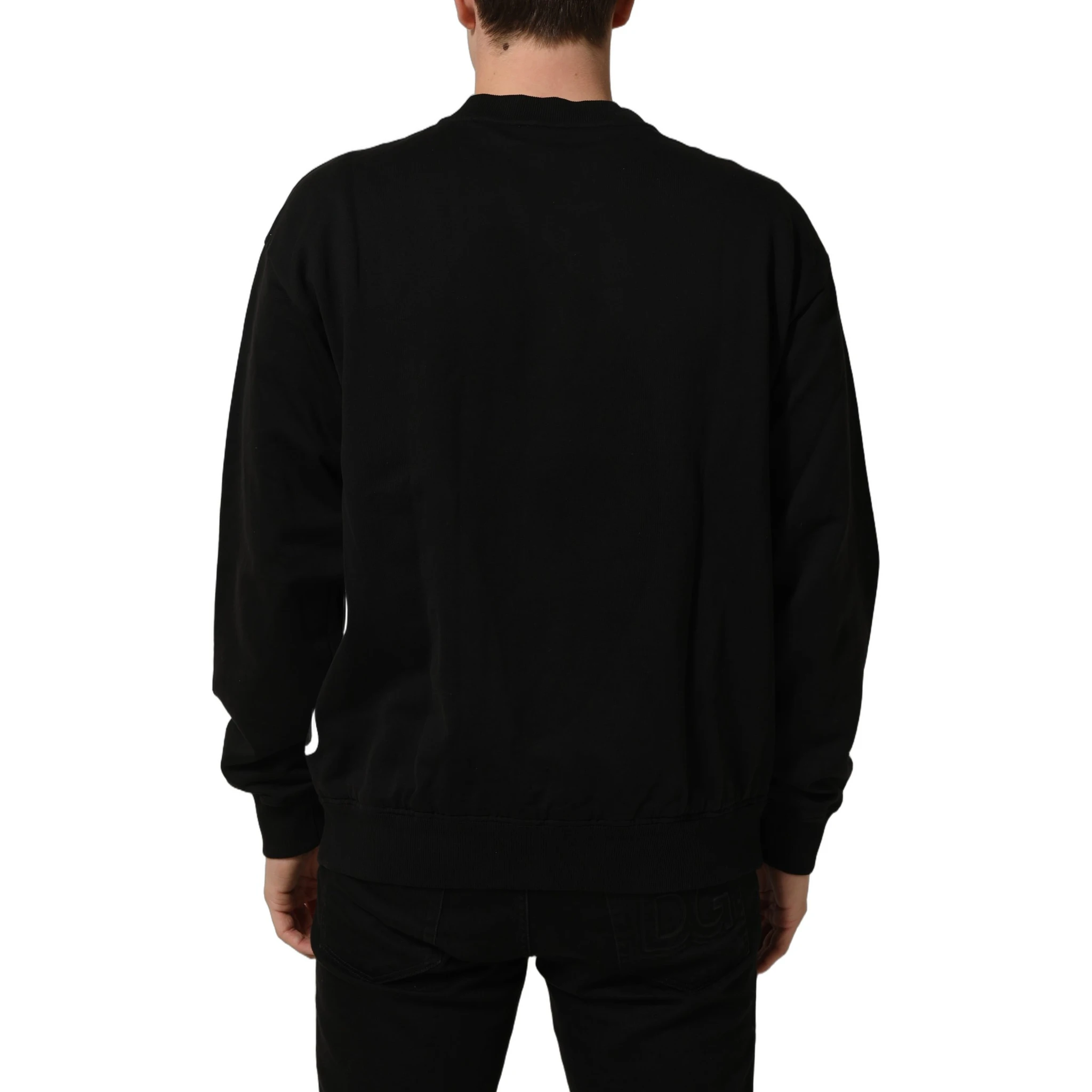 Black Cotton Logo Print Sweatshirt Sweater