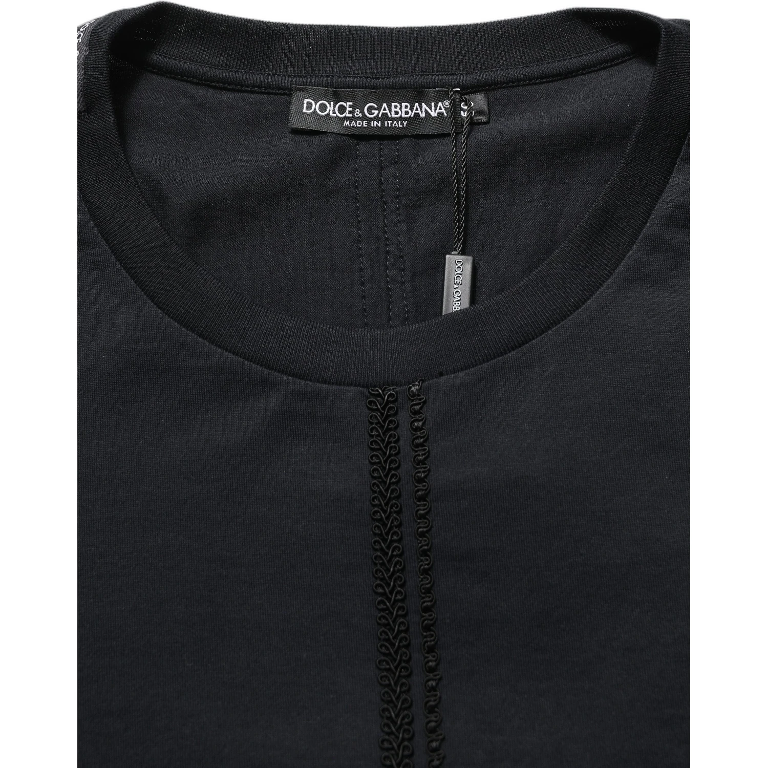Dark Blue Cotton Round Neck Pullover Sweater