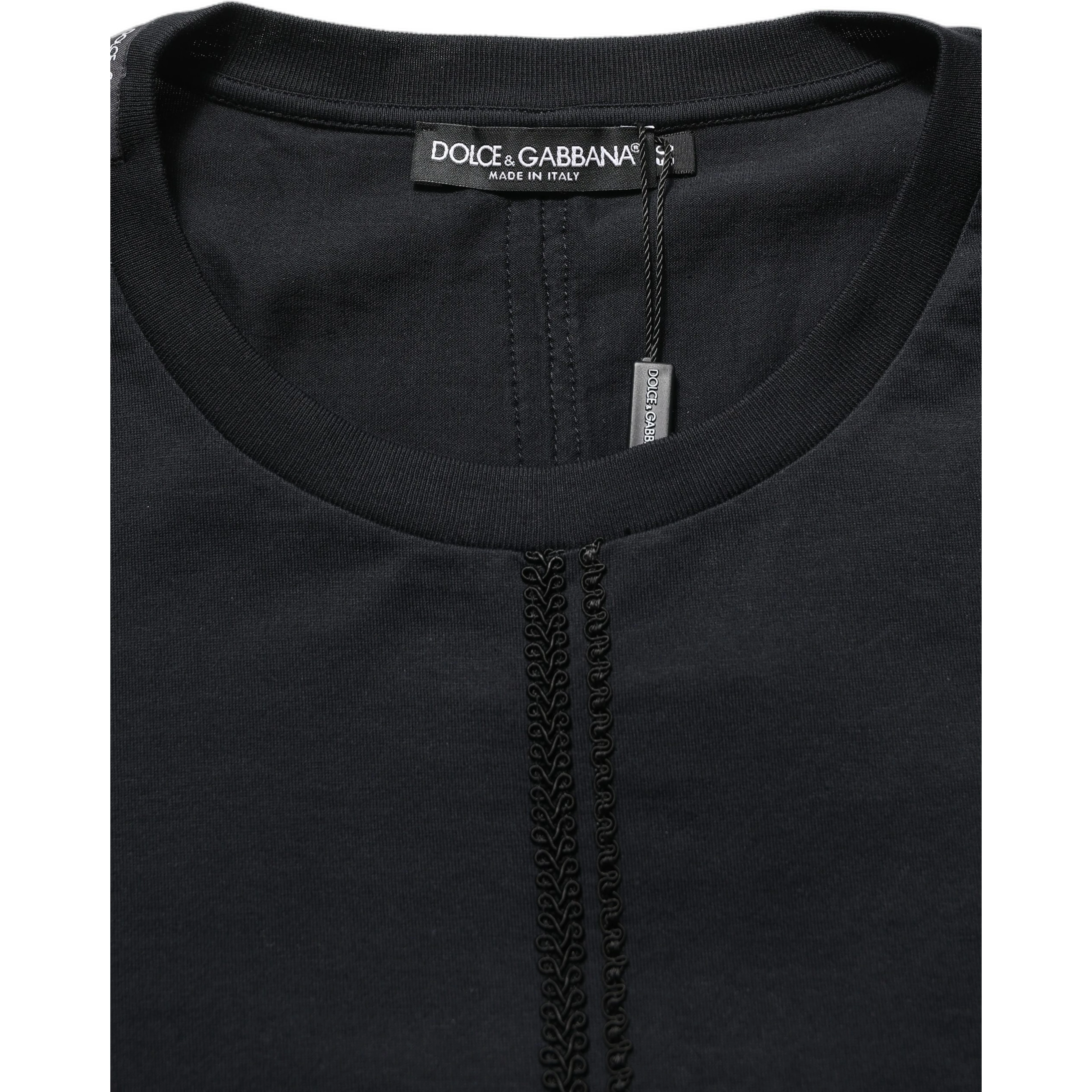 Dark Blue Cotton Round Neck Pullover Sweater