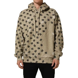 Brown Cotton Logo Hooded Sweatshirt Sweater