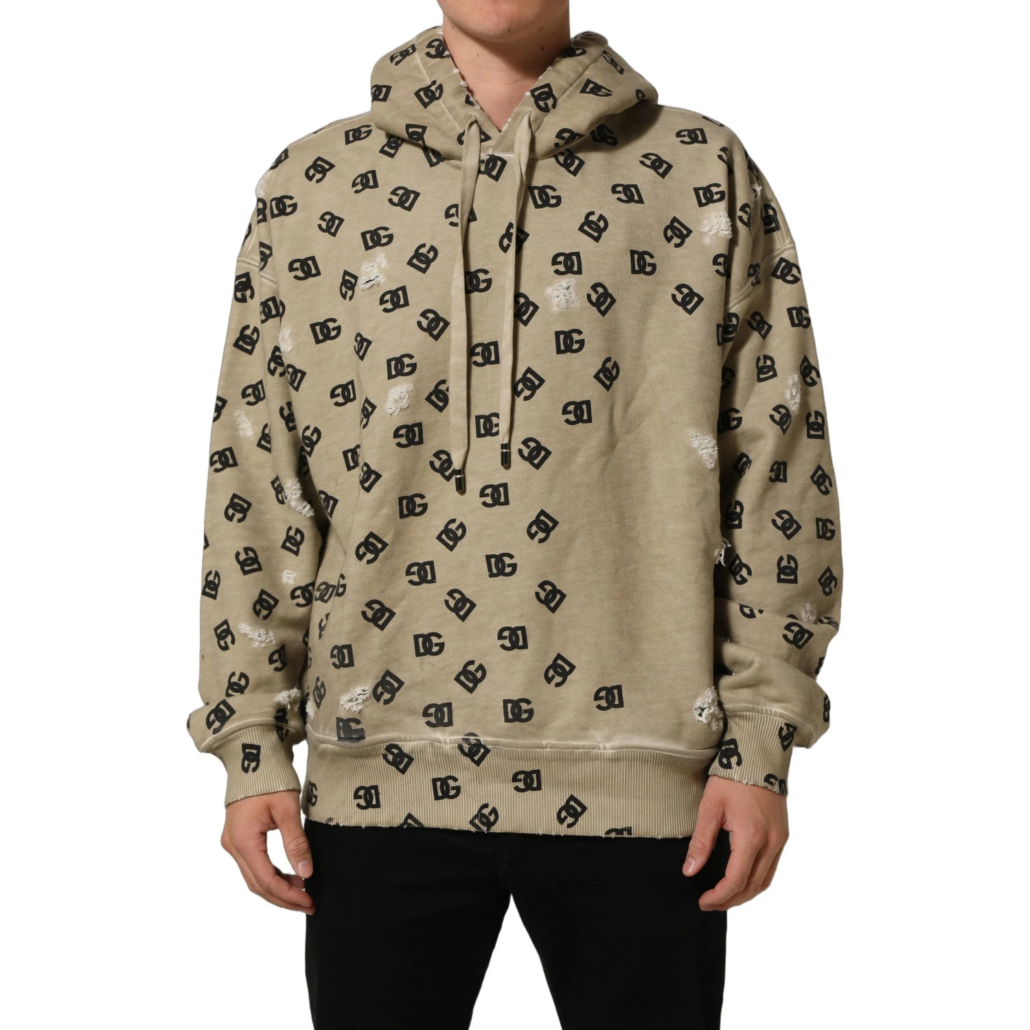 Brown Cotton Logo Hooded Sweatshirt Sweater