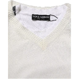 White Flax CrewNeck Layered Pullover Sweater