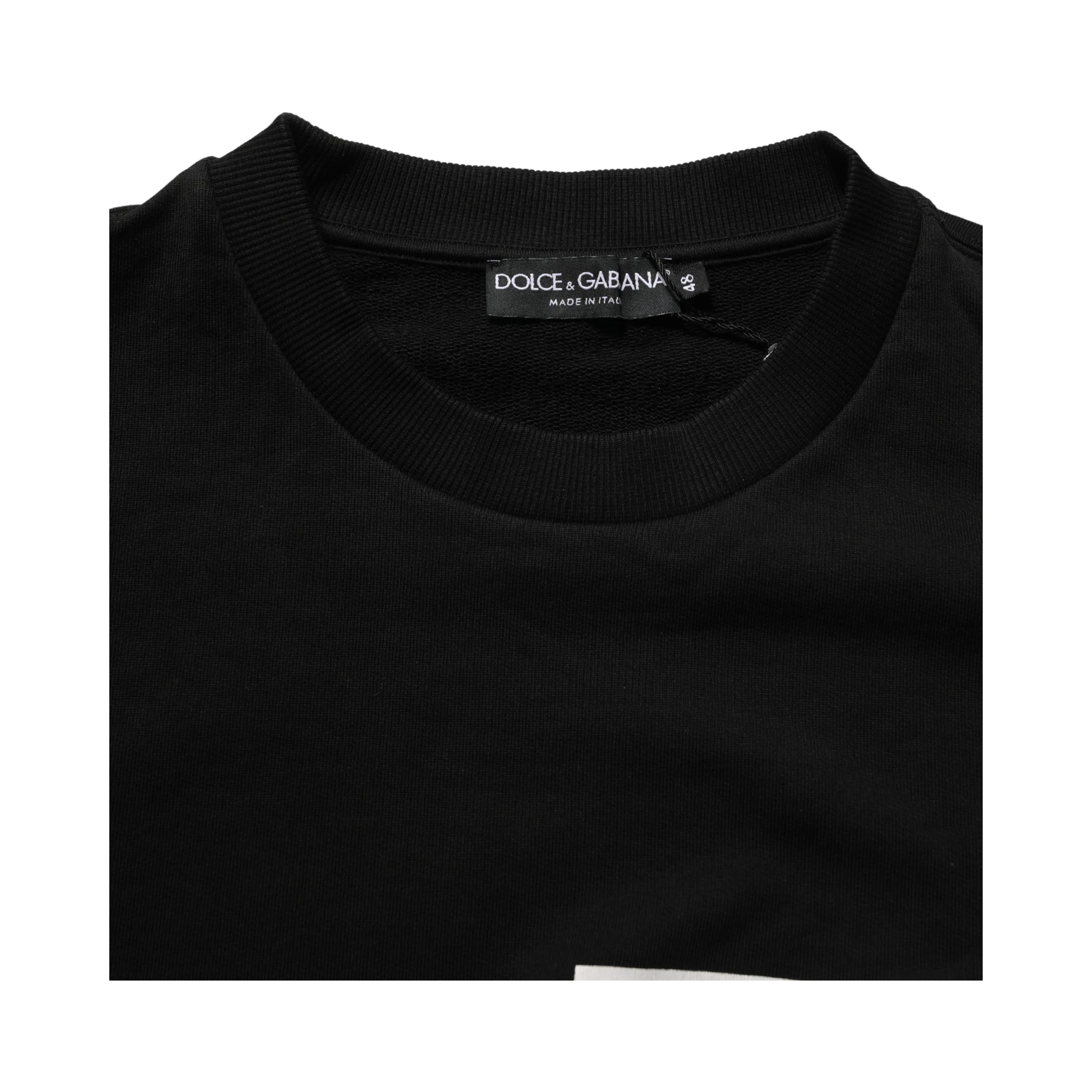 Black Cotton Logo Print Sweatshirt Sweater