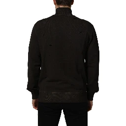Brown Logo Print Full Zip Sweatshirt Sweater