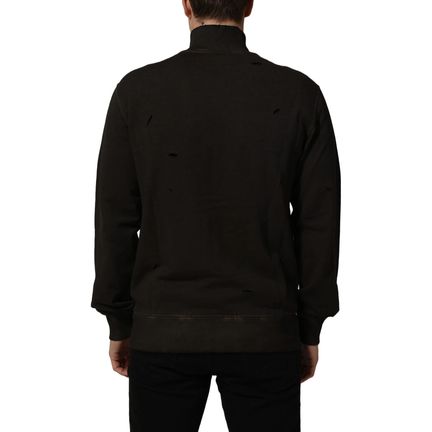 Brown Logo Print Full Zip Sweatshirt Sweater