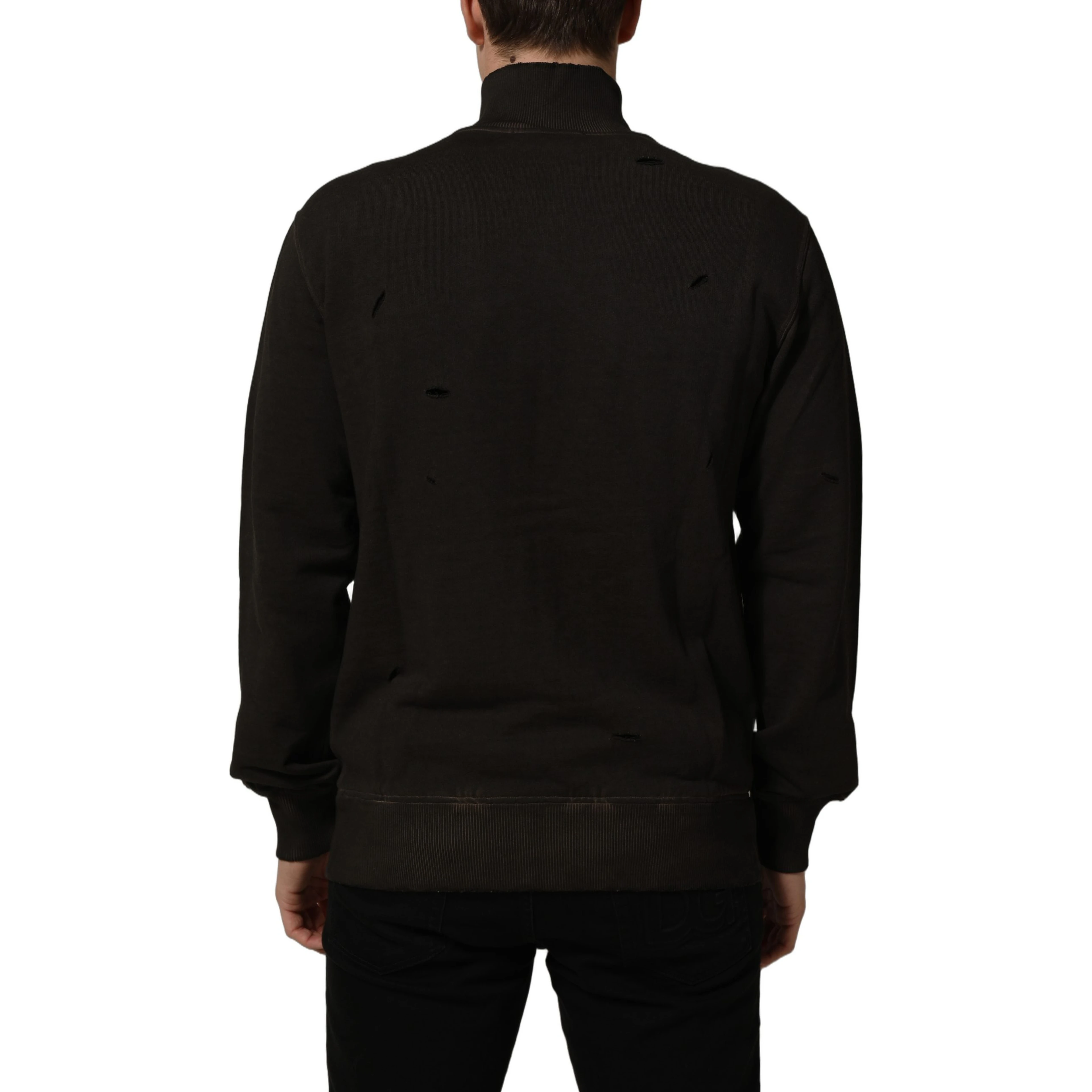 Brown Logo Print Full Zip Sweatshirt Sweater