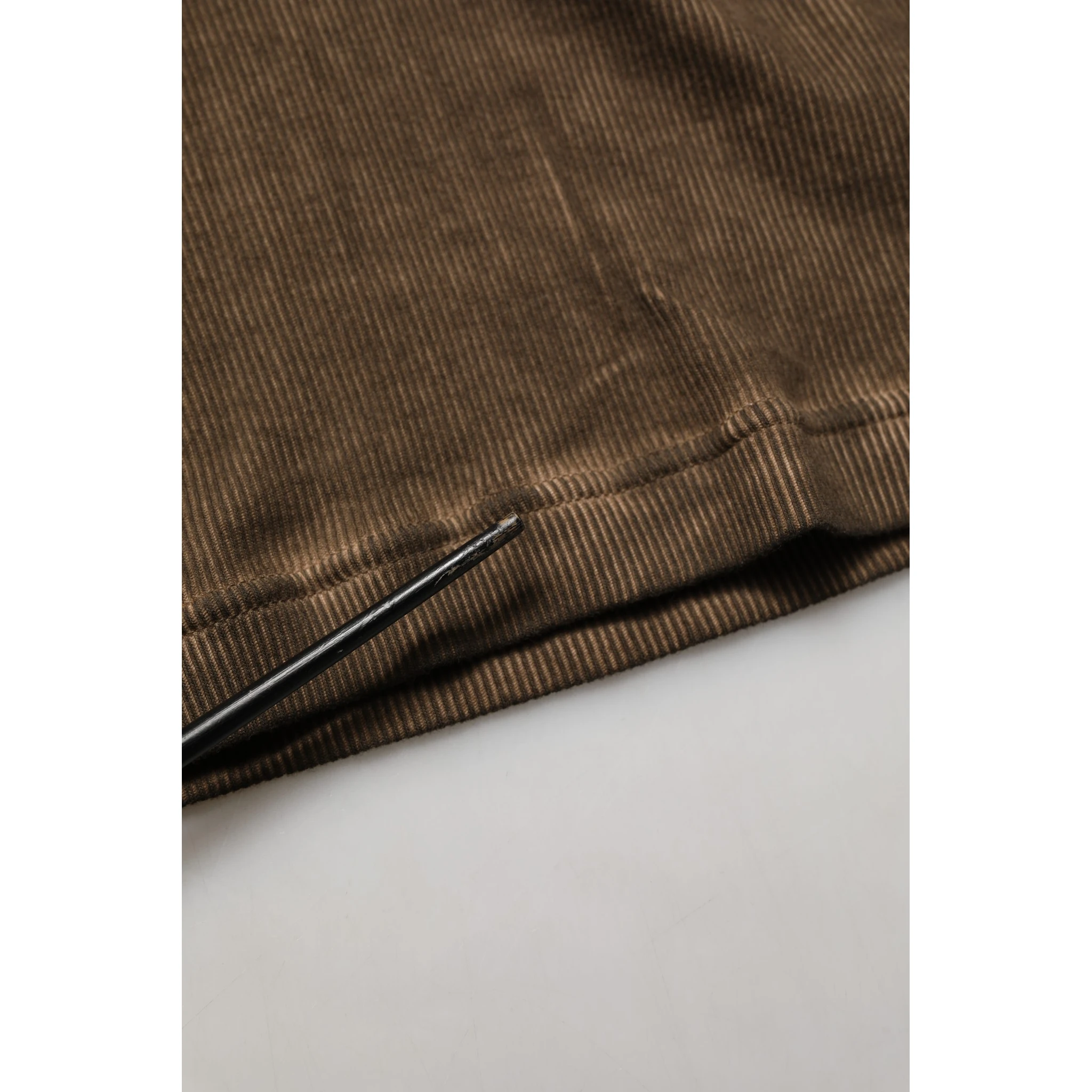 Brown Cotton Buttoned Henley Pullover Sweater