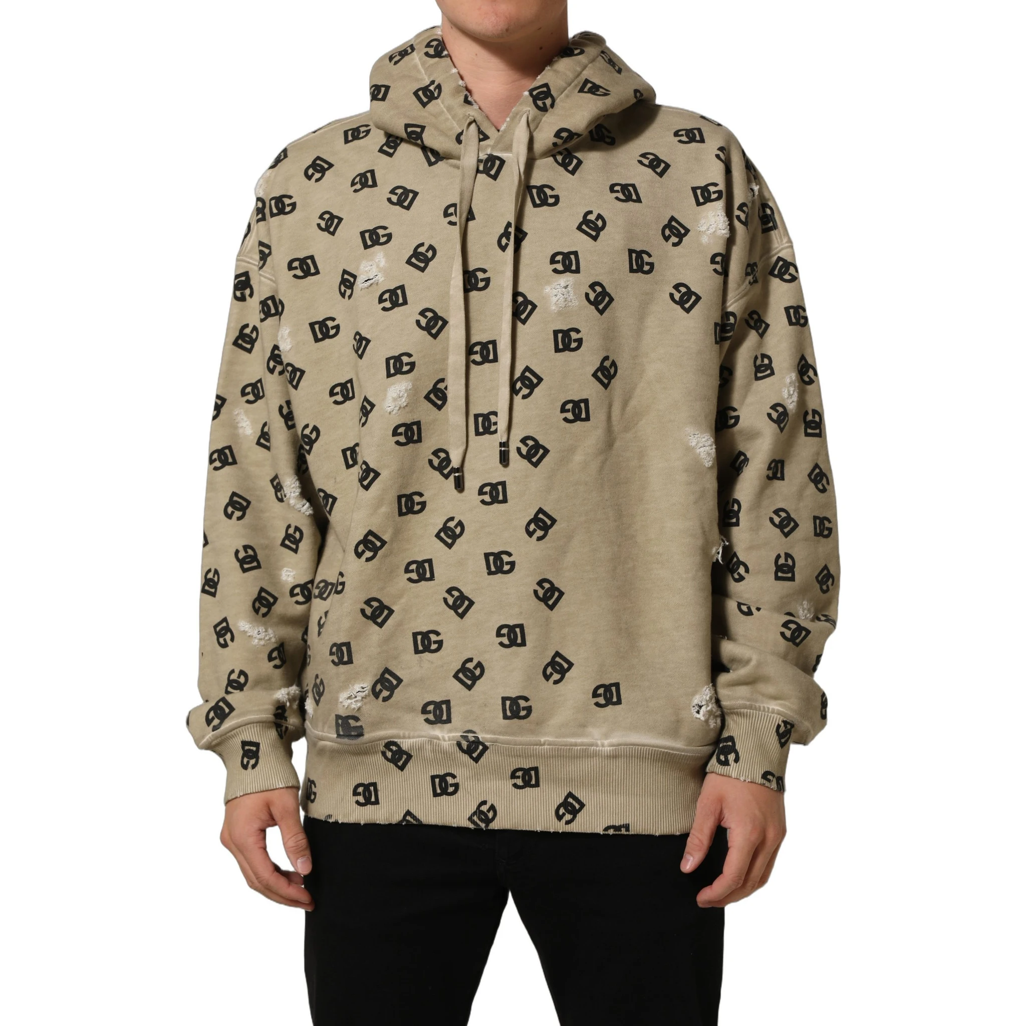 Brown Cotton Logo Hooded Sweatshirt Sweater