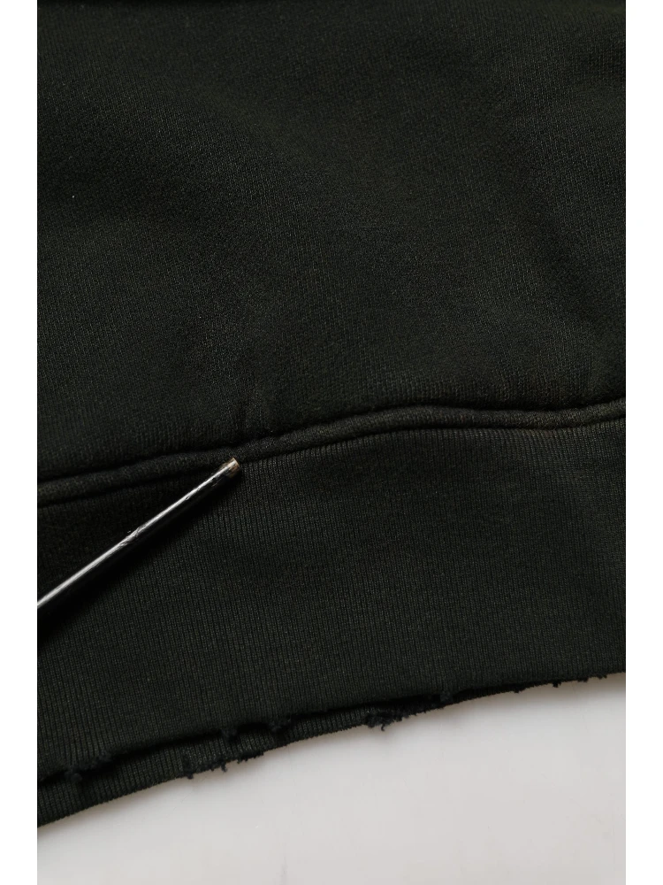 Black Cotton Crew Neck Men Sweatshirt Sweater alternative