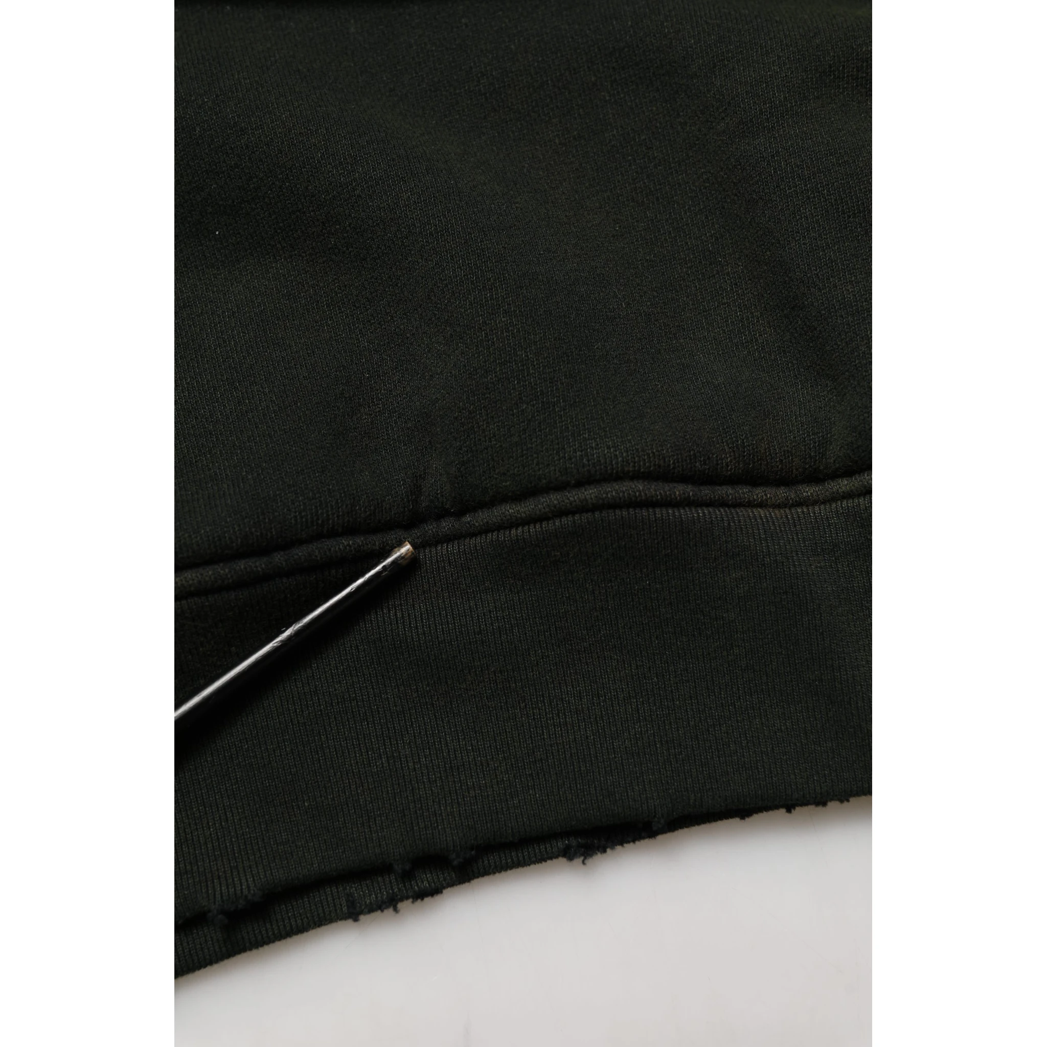 Black Cotton Crew Neck Men Sweatshirt Sweater
