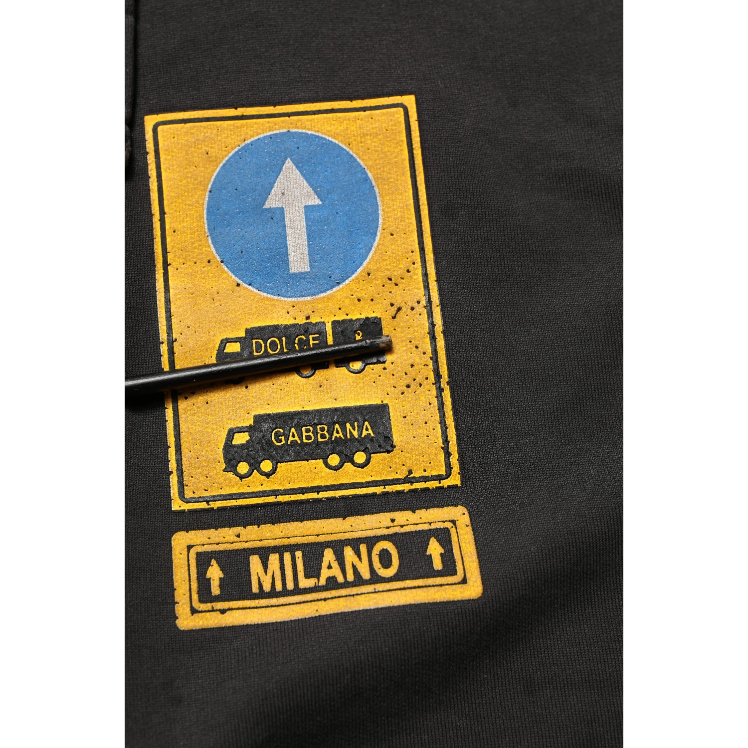 Black Cotton Logo Hooded Oversize Sweater