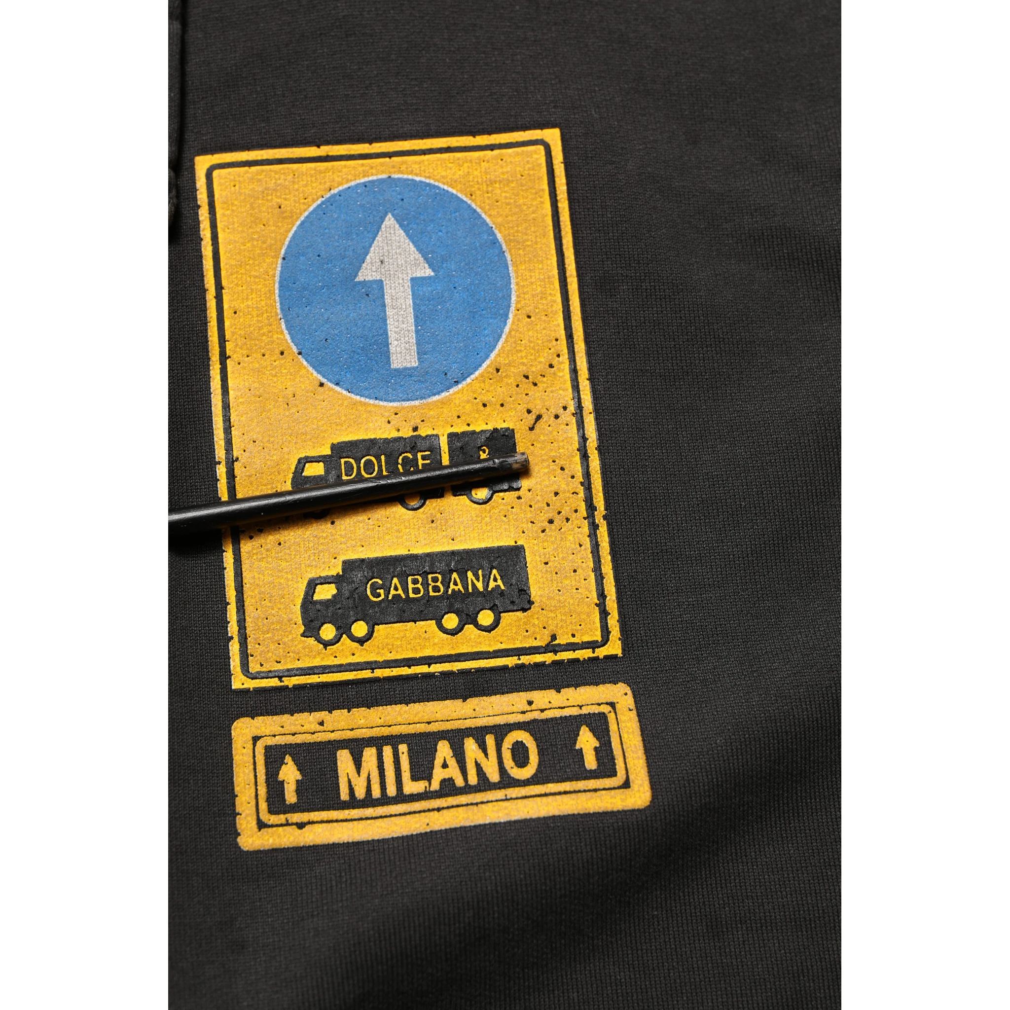 Black Cotton Logo Hooded Oversize Sweater
