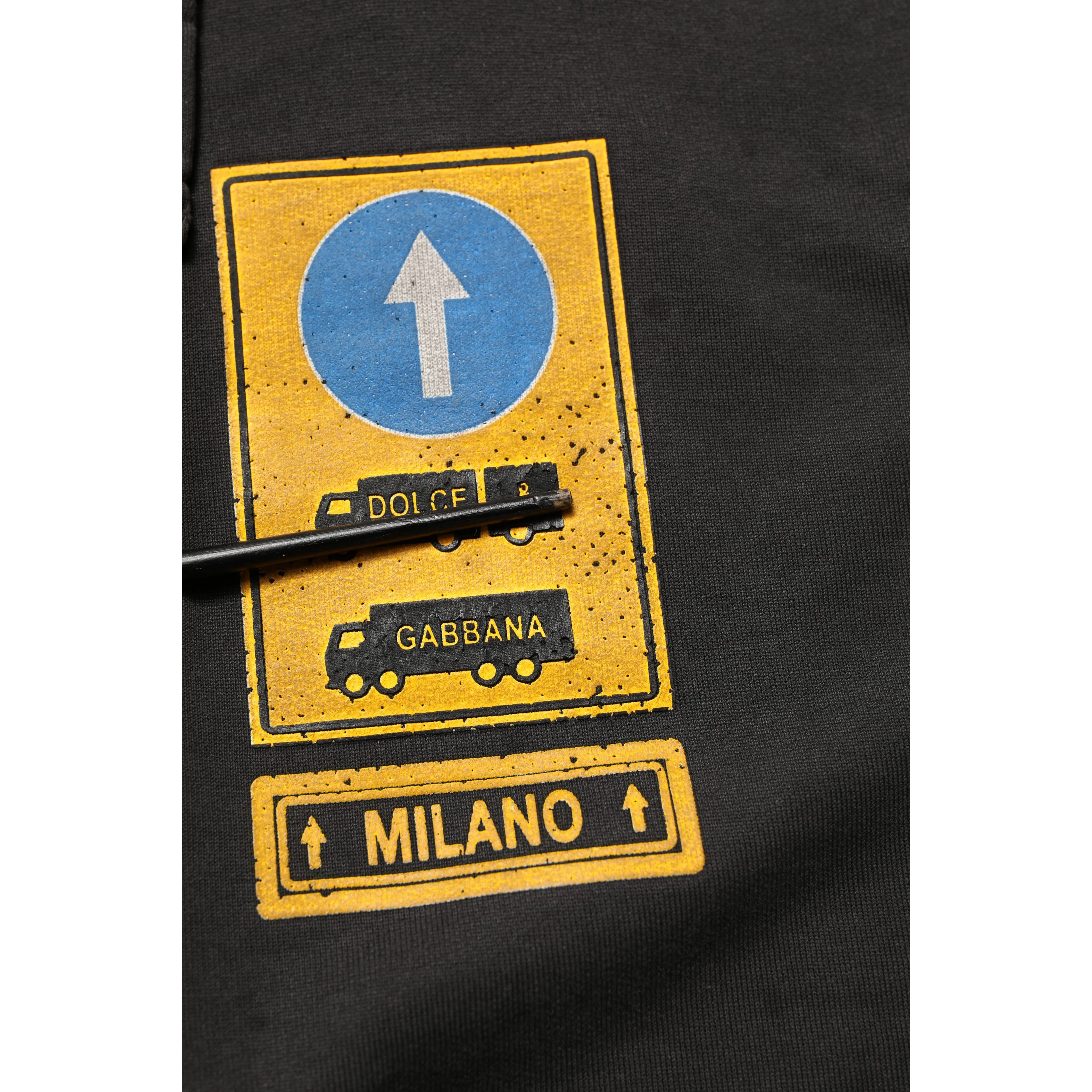 Black Cotton Logo Hooded Oversize Sweater