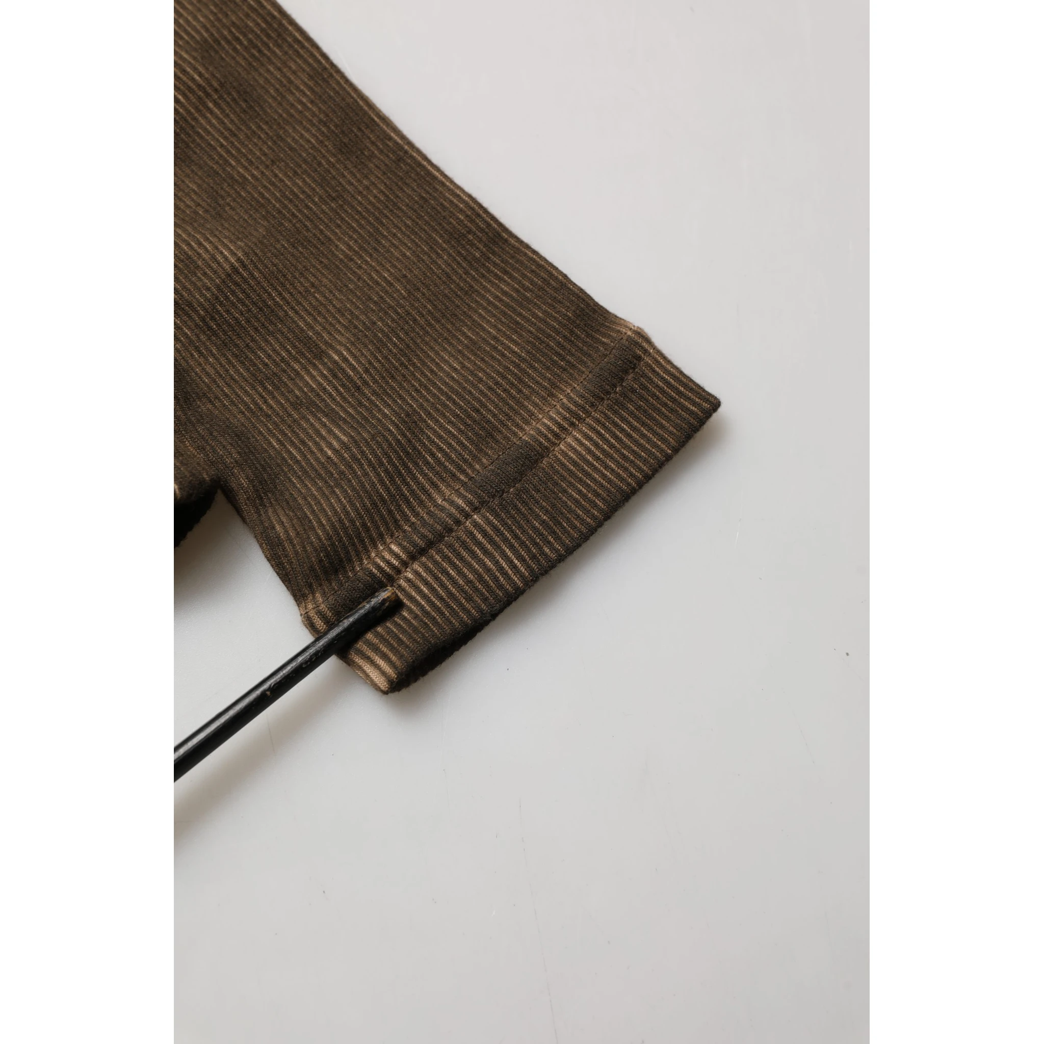 Brown Cotton Buttoned Henley Pullover Sweater