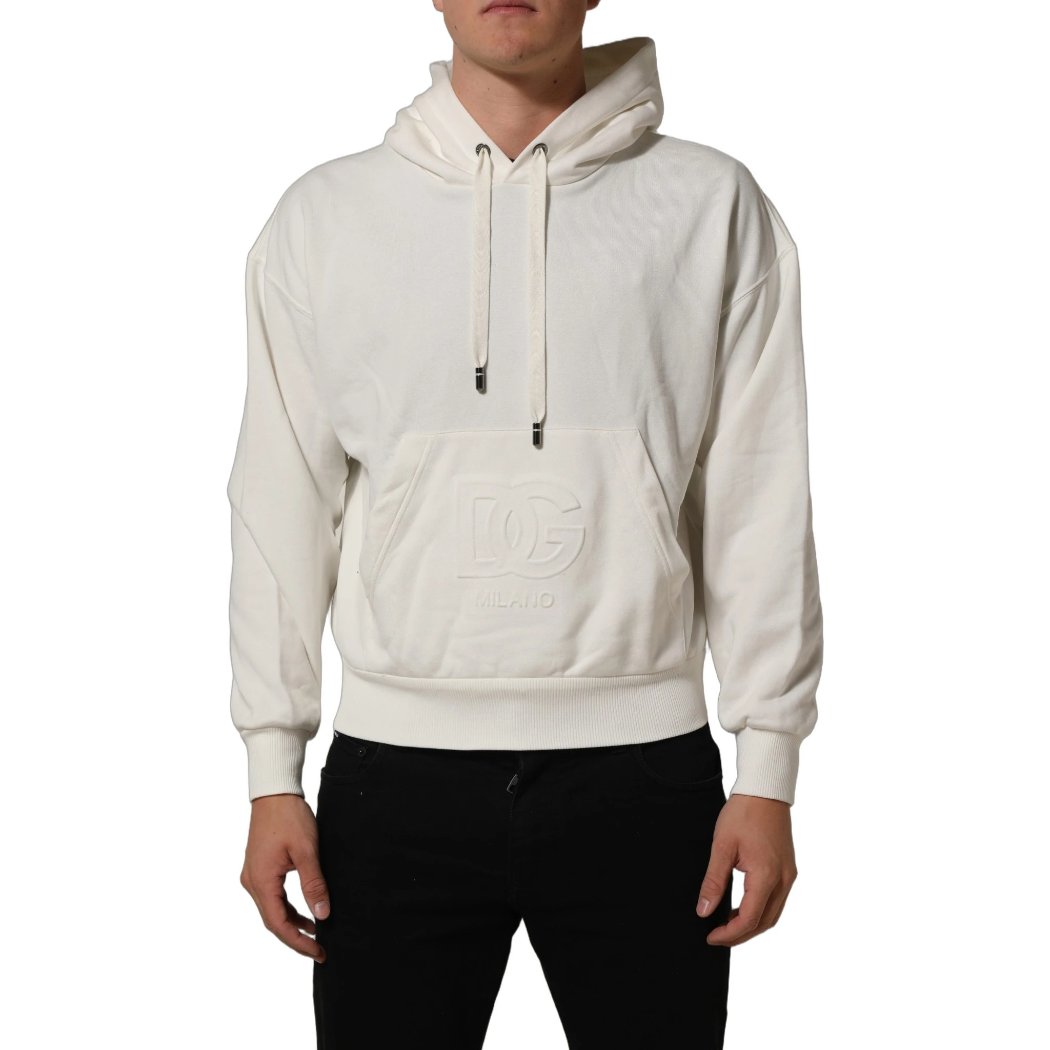 White Logo Hooded PulloverSweatshirt Sweater