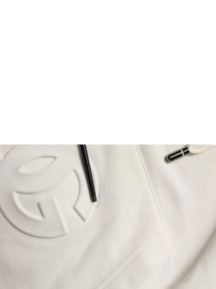 White Logo Hooded PulloverSweatshirt Sweater