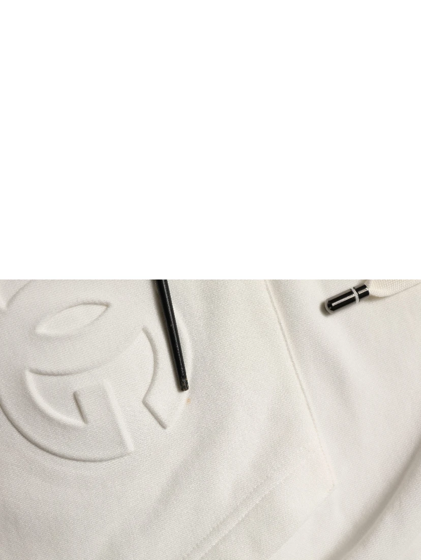 White Logo Hooded PulloverSweatshirt Sweater