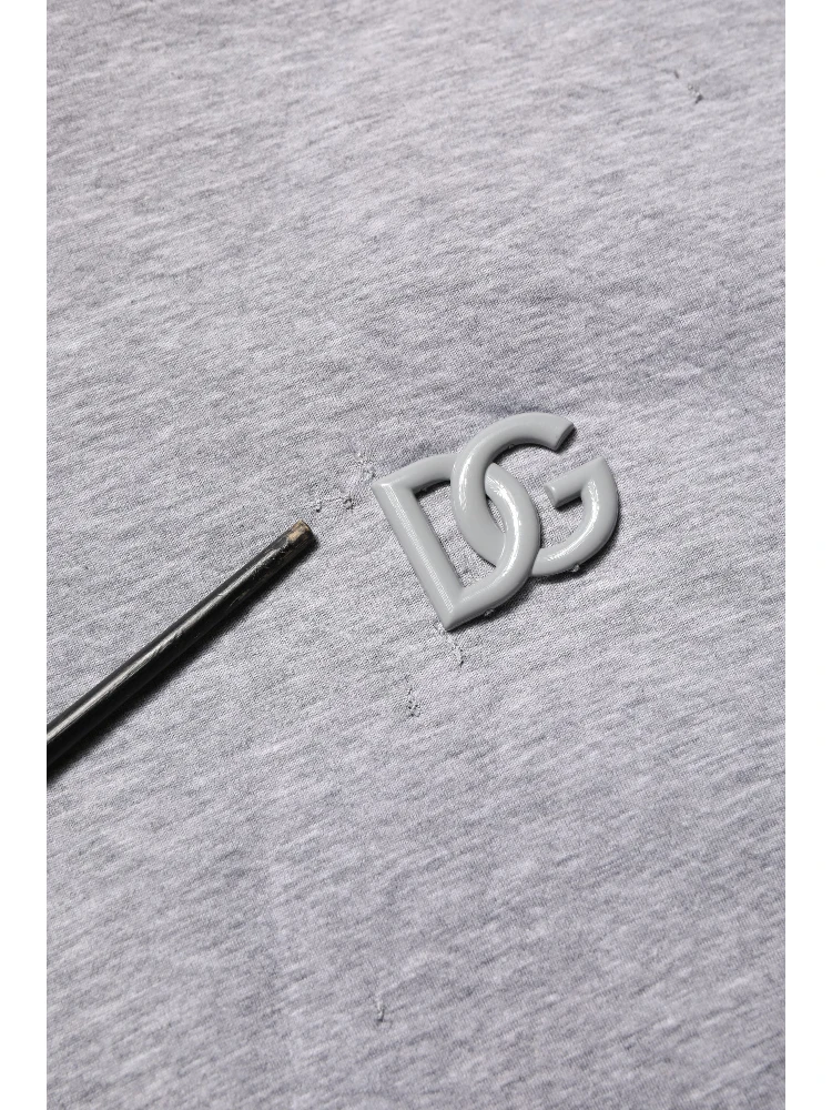 Gray Cotton Logo Hooded Sweatshirt Sweater