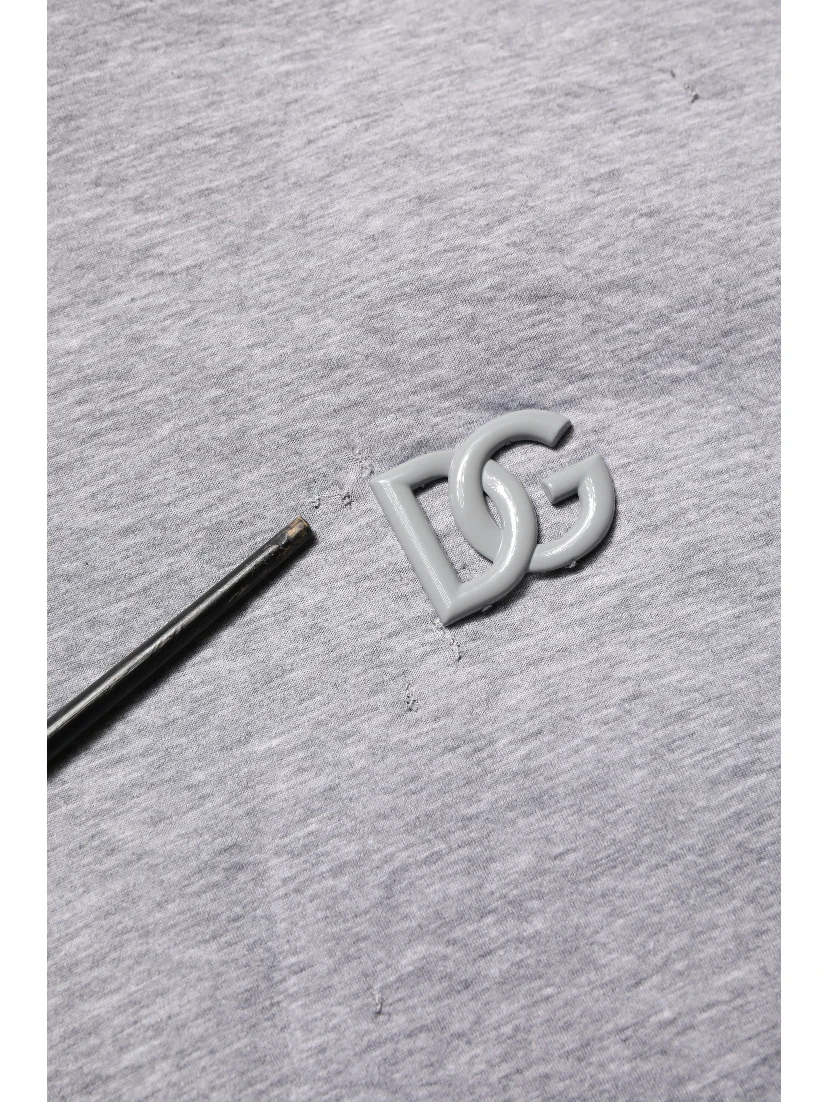 Gray Cotton Logo Hooded Sweatshirt Sweater