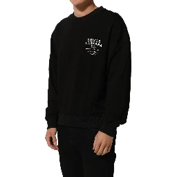 Black Cotton Logo Print Sweatshirt Sweater