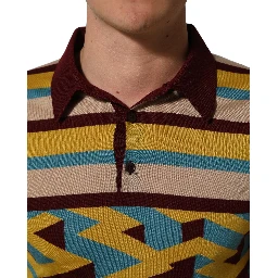 Multicolor Knitted Cashmere Pullover Sweater