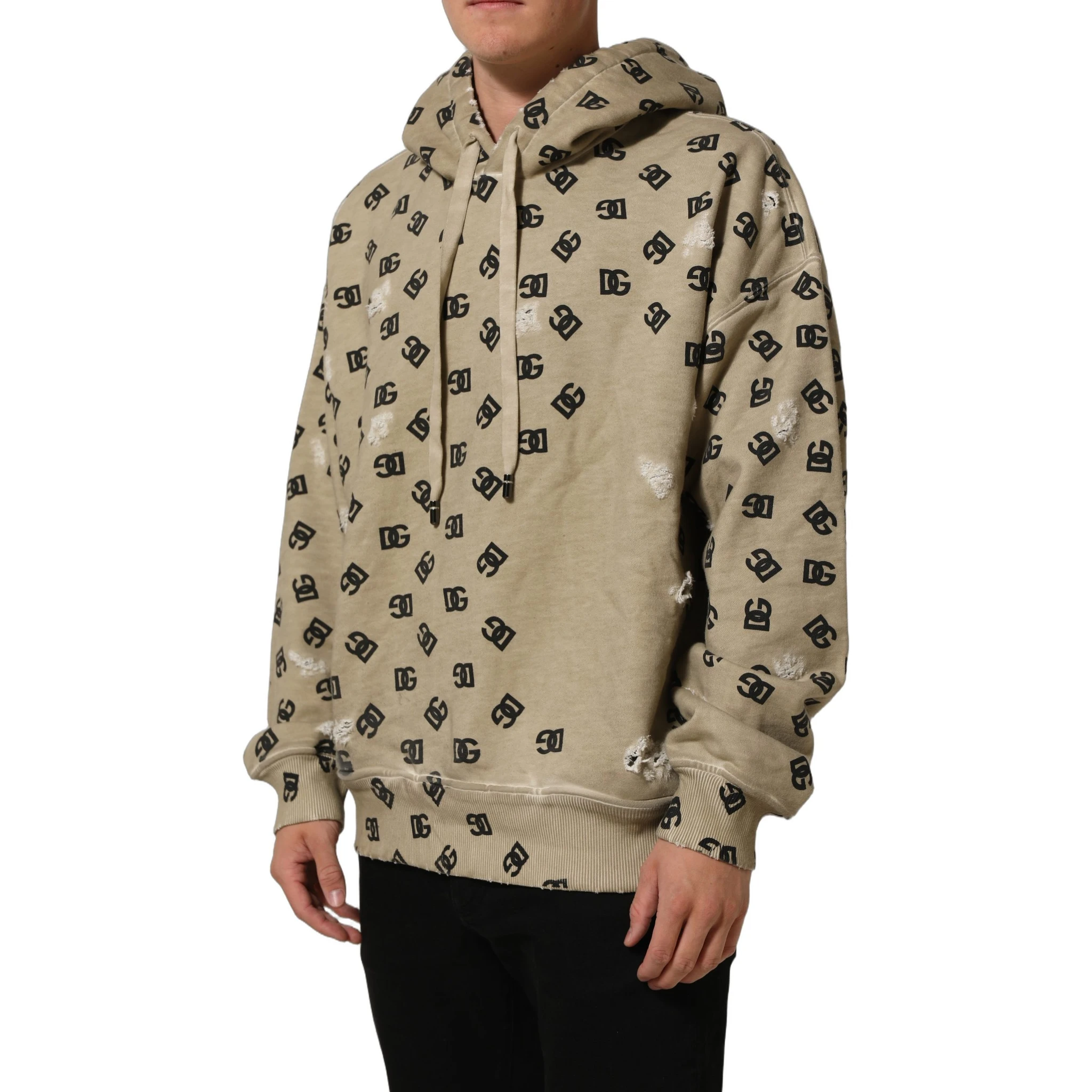 Brown Cotton Logo Hooded Sweatshirt Sweater
