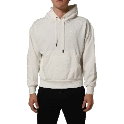White Logo Hooded PulloverSweatshirt Sweater