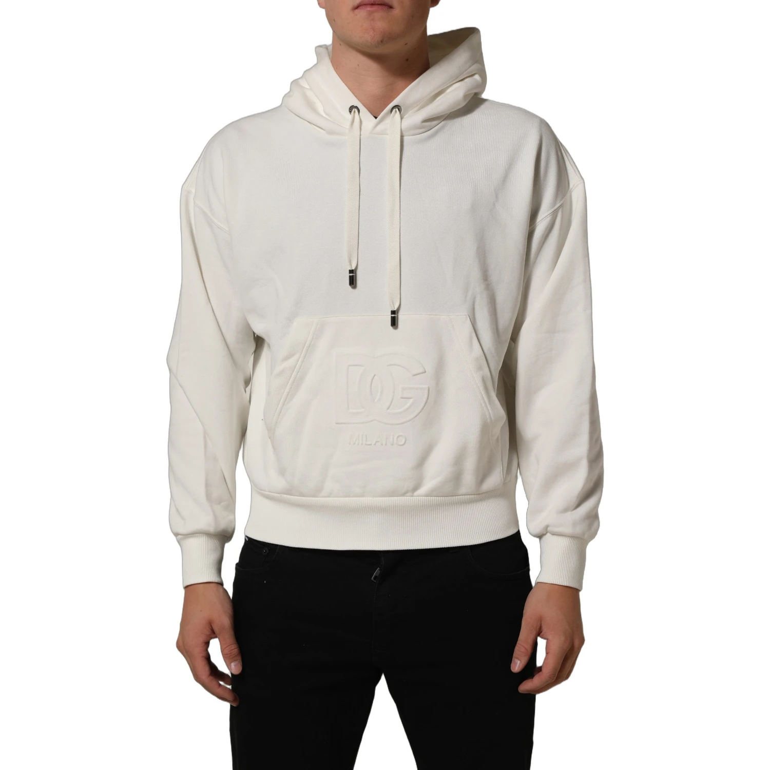 White Logo Hooded PulloverSweatshirt Sweater