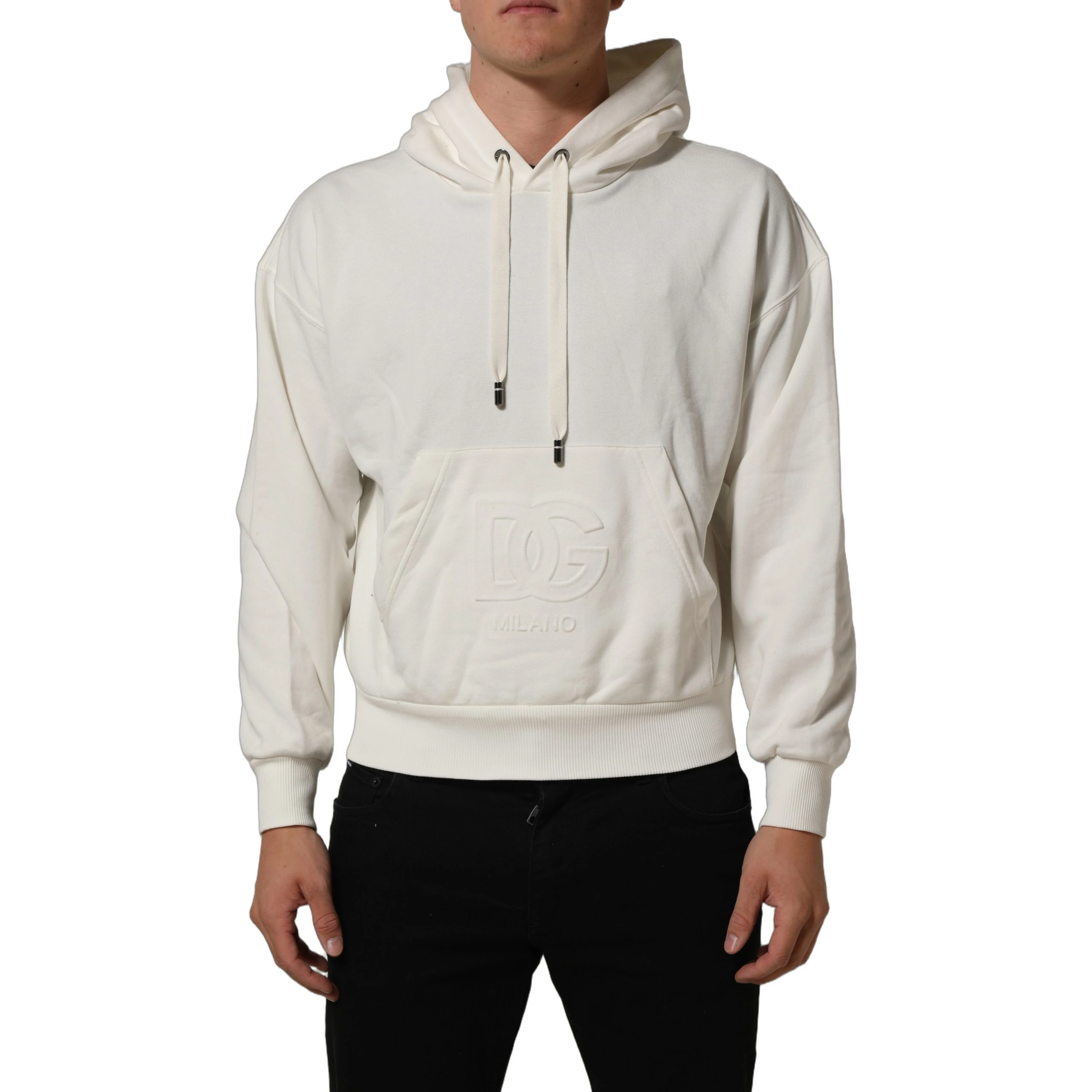 White Logo Hooded PulloverSweatshirt Sweater