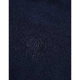Blue Wool Knit Turtleneck Pullover Sweater