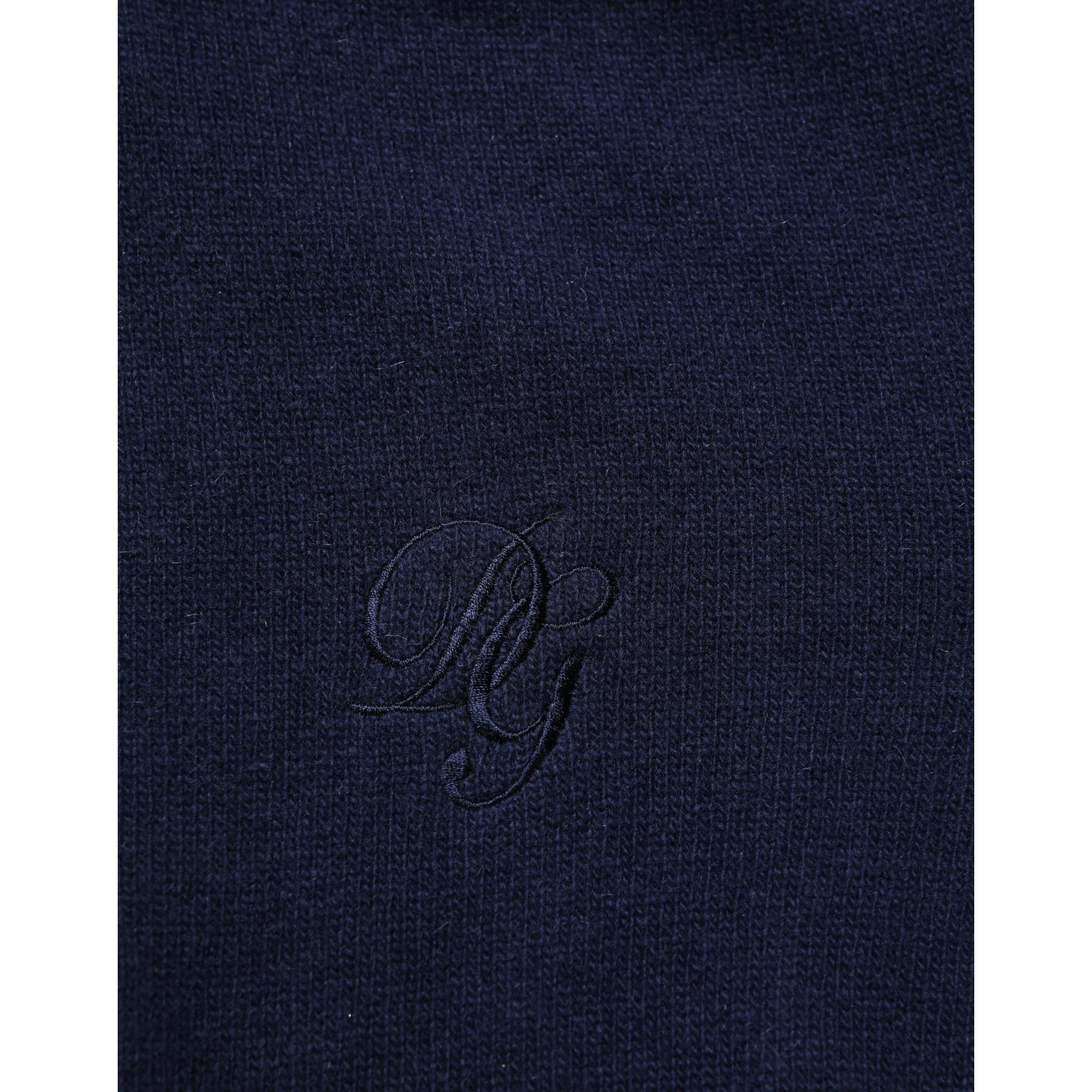 Blue Wool Knit Turtleneck Pullover Sweater