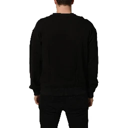 Black Cotton Logo Print Sweatshirt Sweater
