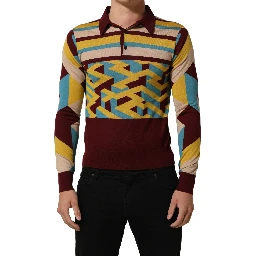 Multicolor Knitted Cashmere Pullover Sweater