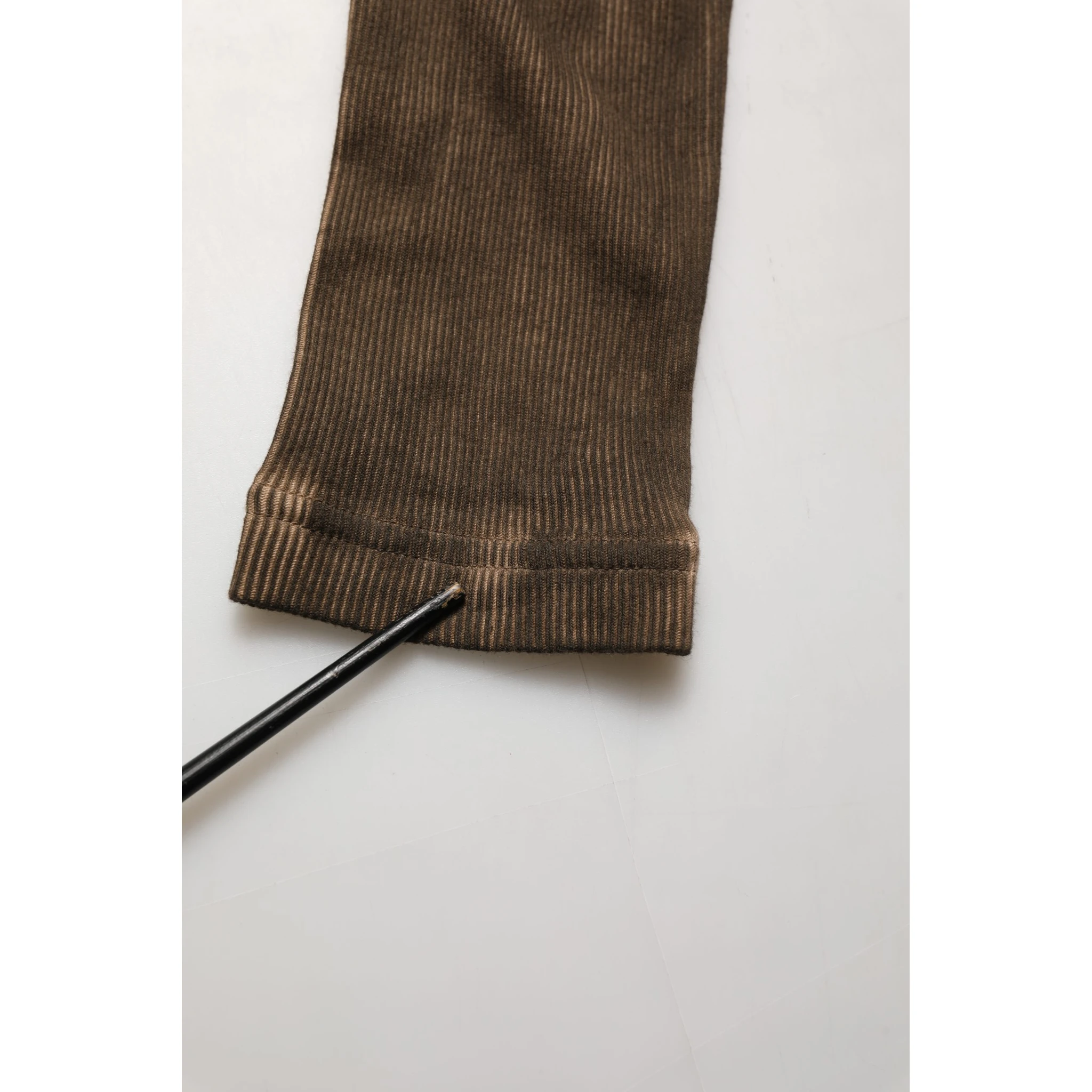 Brown Cotton Buttoned Henley Pullover Sweater