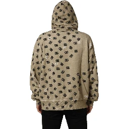 Brown Cotton Logo Hooded Sweatshirt Sweater
