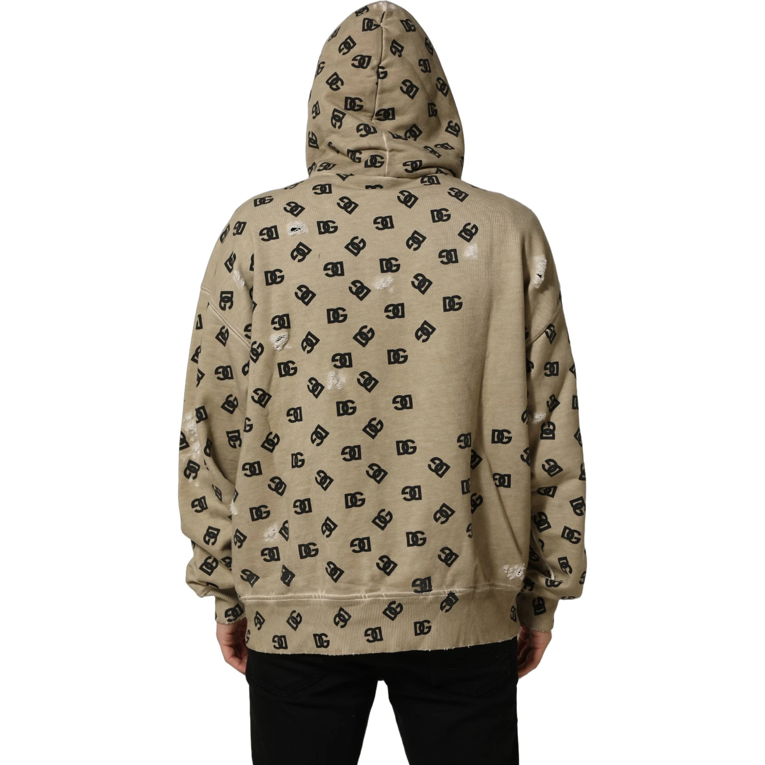 Brown Cotton Logo Hooded Sweatshirt Sweater