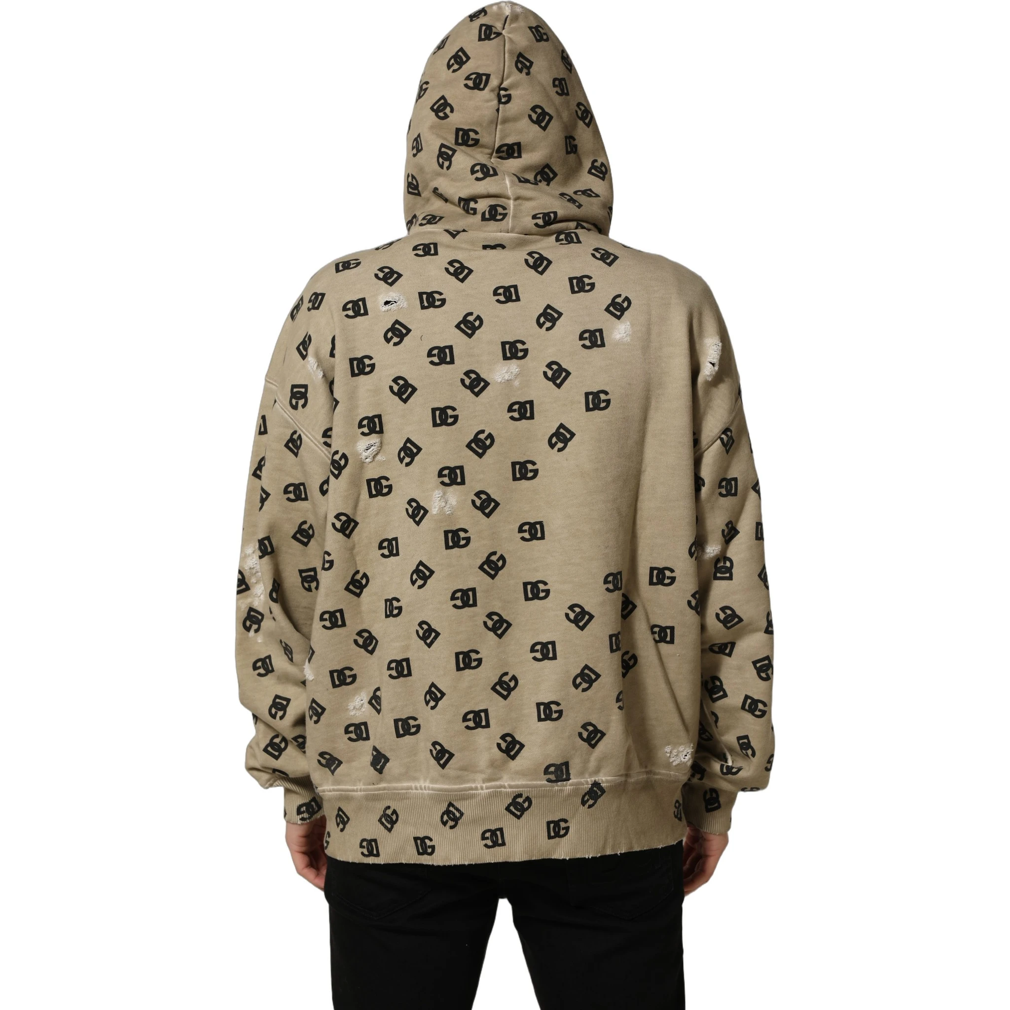 Brown Cotton Logo Hooded Sweatshirt Sweater