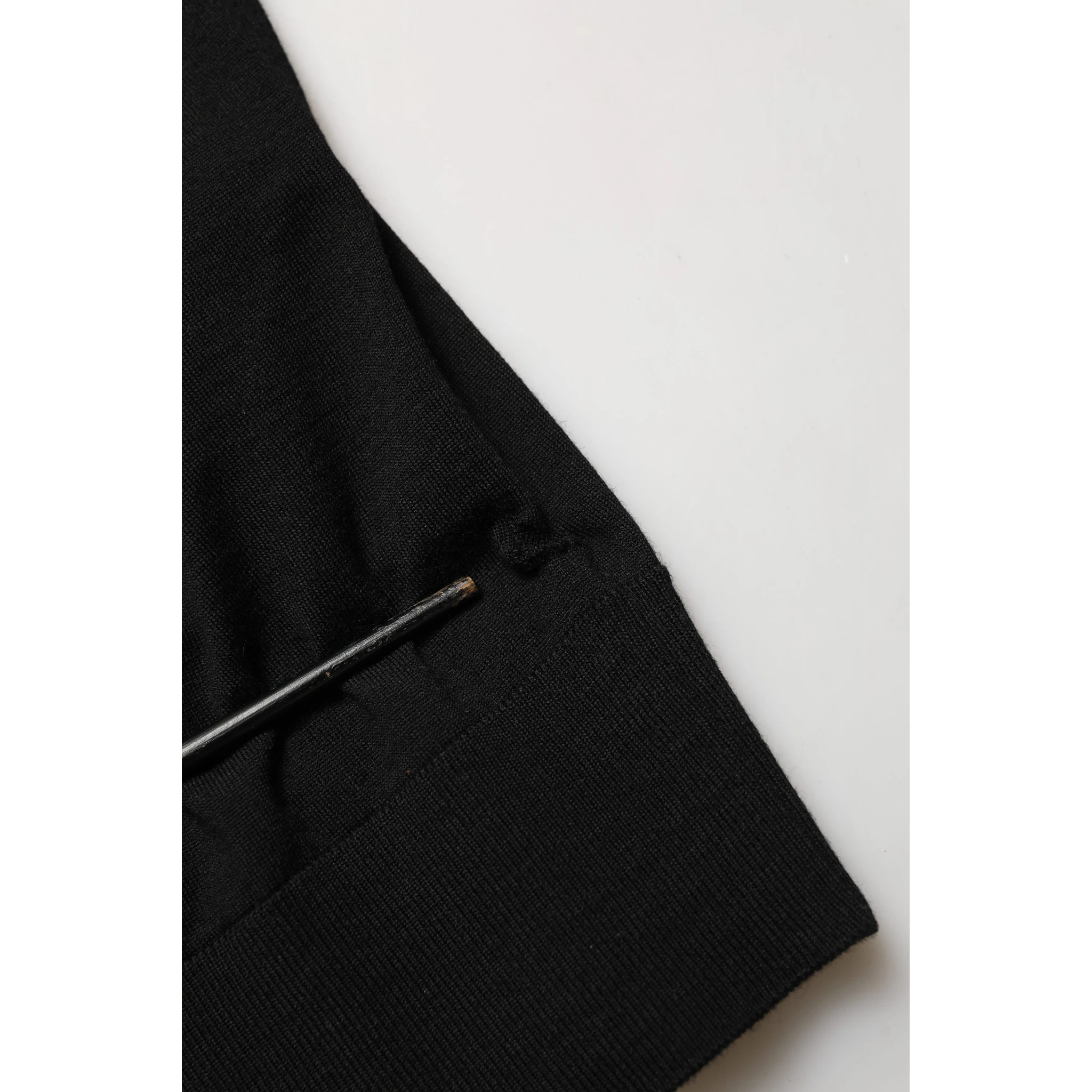 Black DG Embroidered Crew Neck Pullover Men Sweater