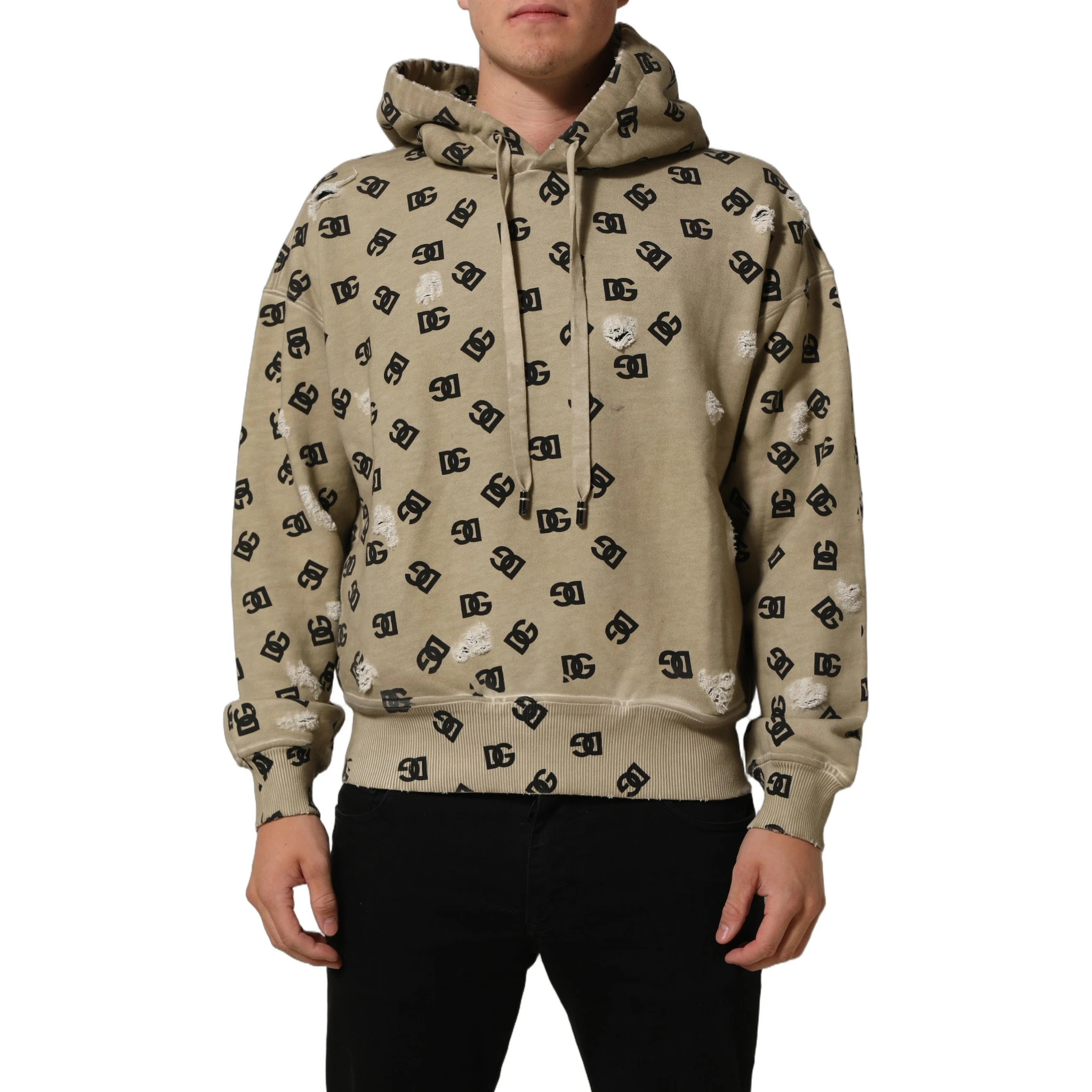 Brown Cotton Logo Hooded Sweatshirt Sweater