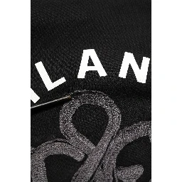 Black Cotton Milano1984 Print Hoodie Sweater